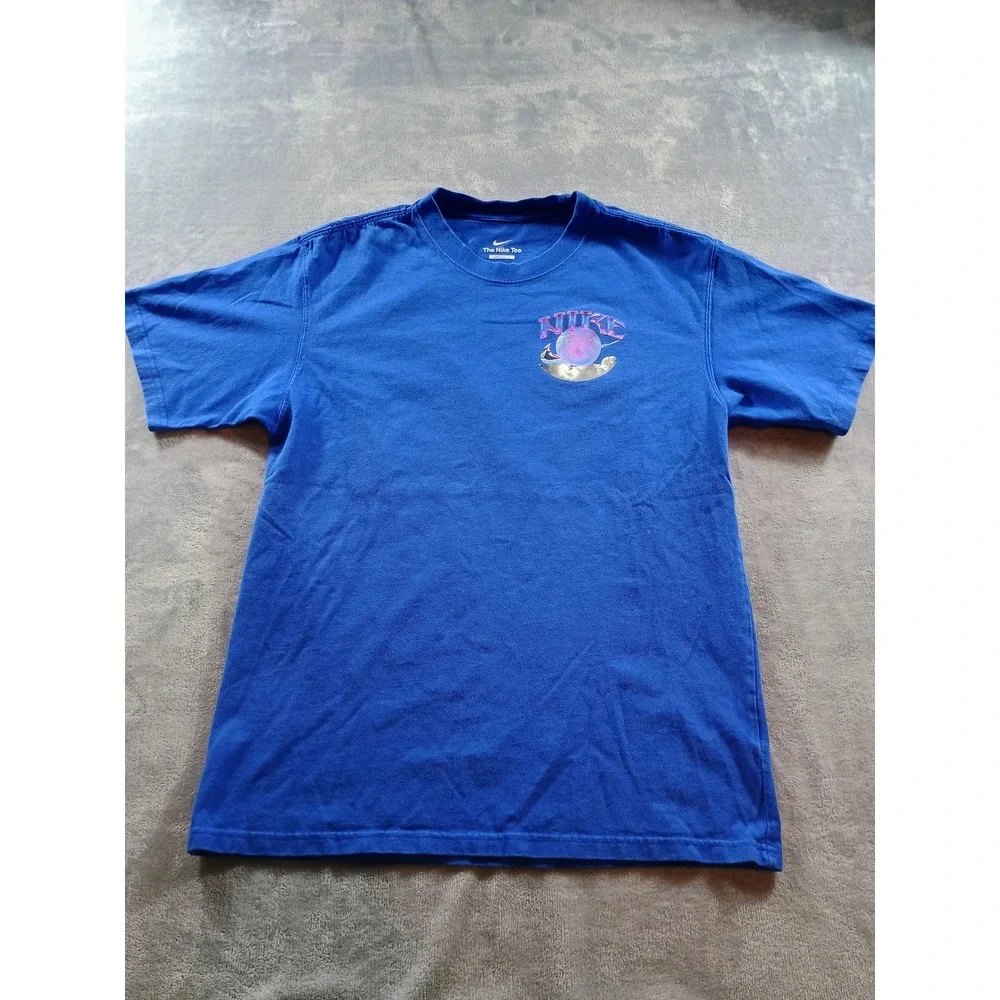 Nike Kids Basketball No Fly Zone Graphic‎ Tee Blue Small Loose Fit Short Sleeve